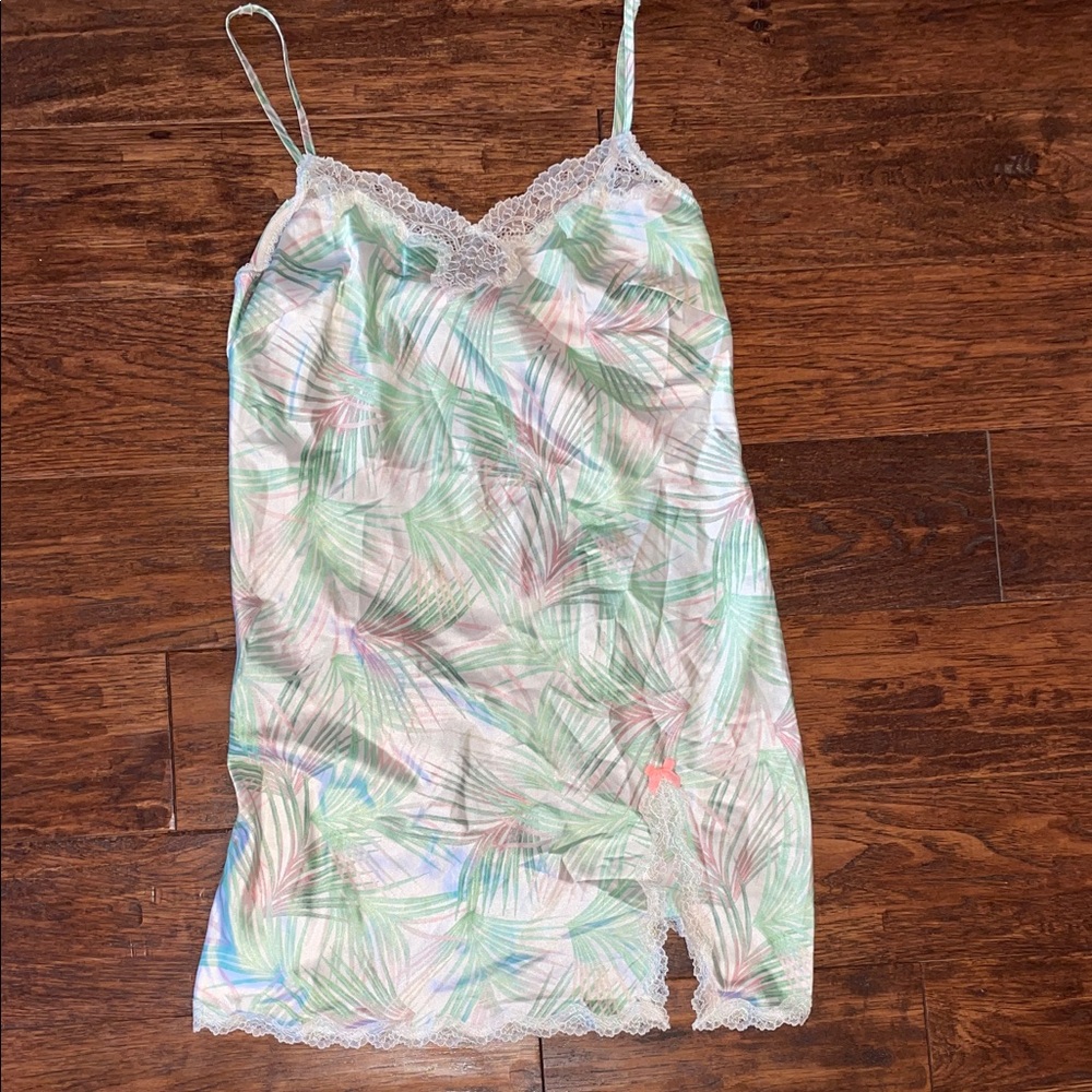 Victoria's Secret Pastel Leaf Lace Slip Dress
